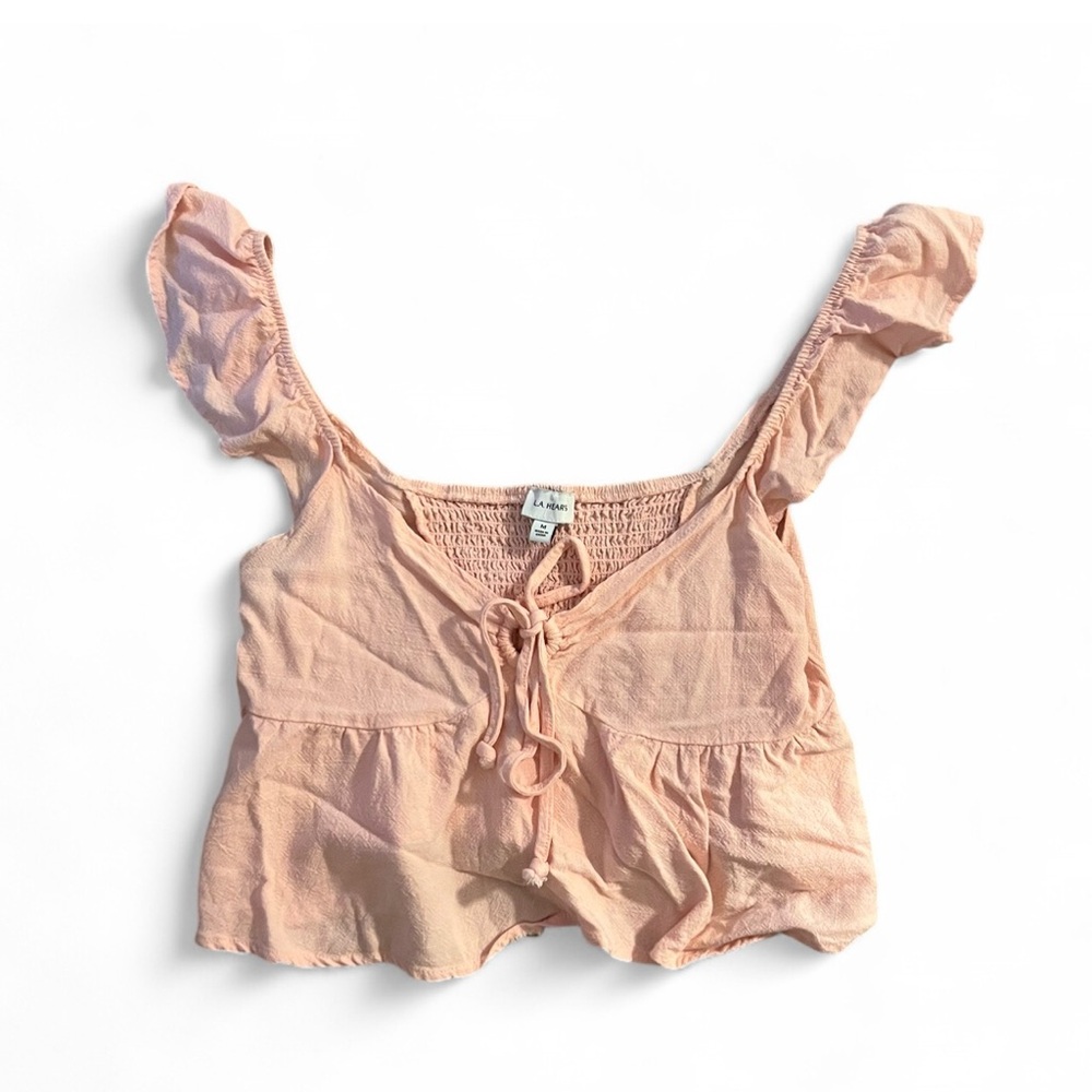 Light Pink Ruffle Crop Top